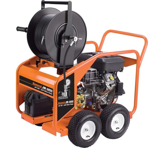 Изображение товара Высоконапорный аппарат водоструйной очистки с бензиновым двигателем GENERAL PIPE для труб ду до 250мм и очистки поверхностей, cleaners JM-3055-A