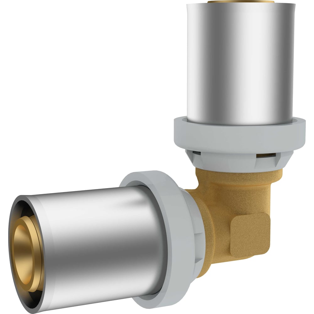 Изображение товара Угольник RIIFO Omni пресс латунь 90 20-20, профессиональный фитинг для труб