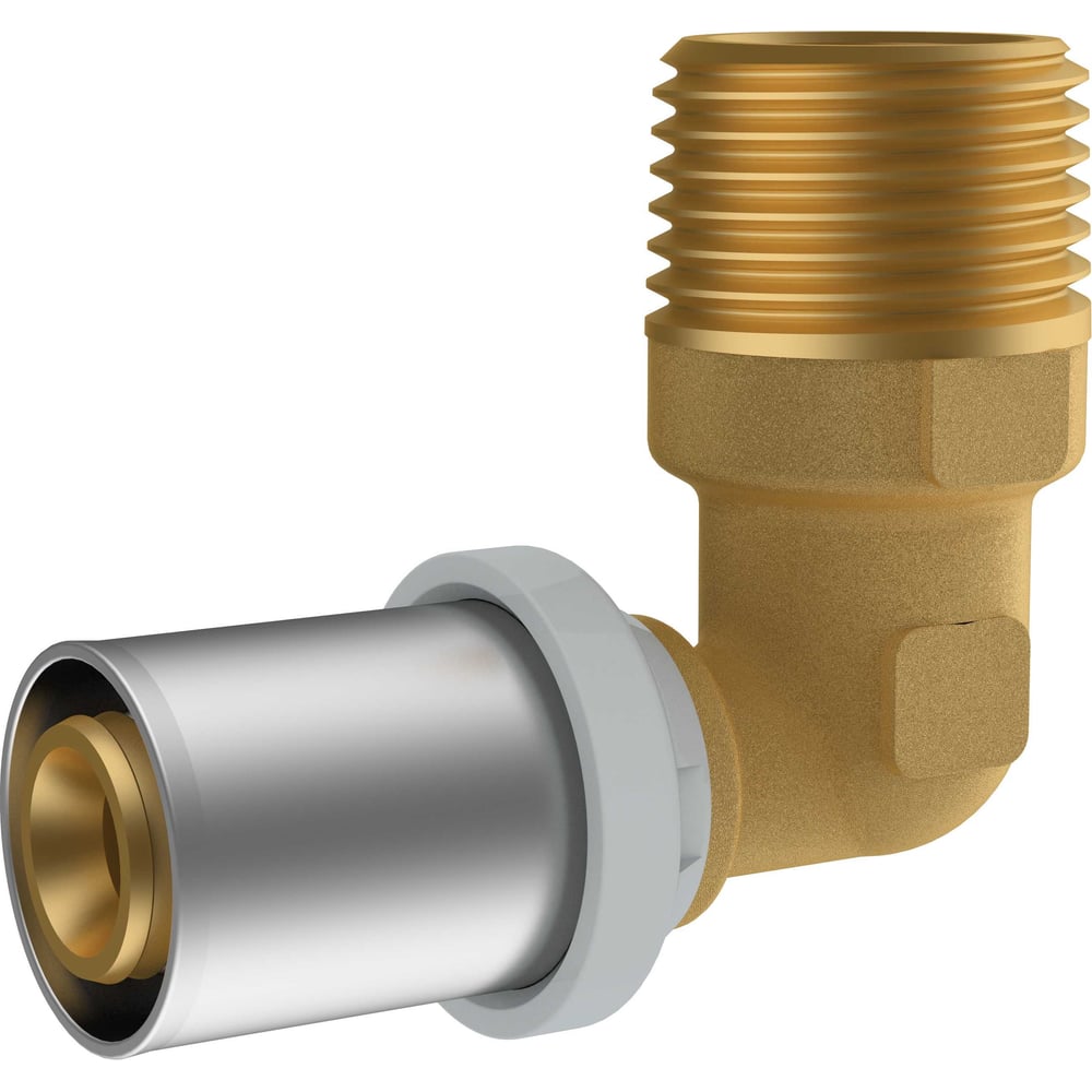 Изображение товара Угольник RIIFO Omni пресс латунь с наружной резьбой 1/2M для труб 16 мм