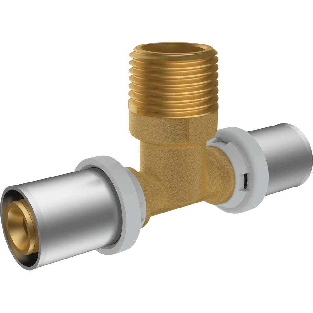 Изображение товара Тройник RIIFO Omni с наружной резьбой латунь нержавеющая сталь 26 мм HP-26 (уп 4 шт)