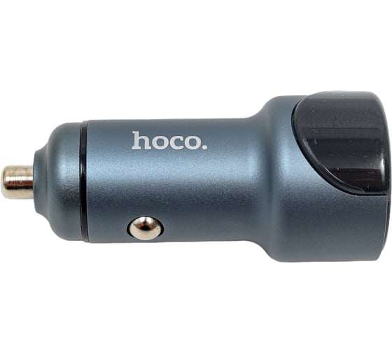 Изображение товара Автомобильное зарядное устройство Hoco z42 light road 1xusb, 1xusb-c, 3а, pd20w, qc3.0, led дисплей (серый) 0L-00050628
