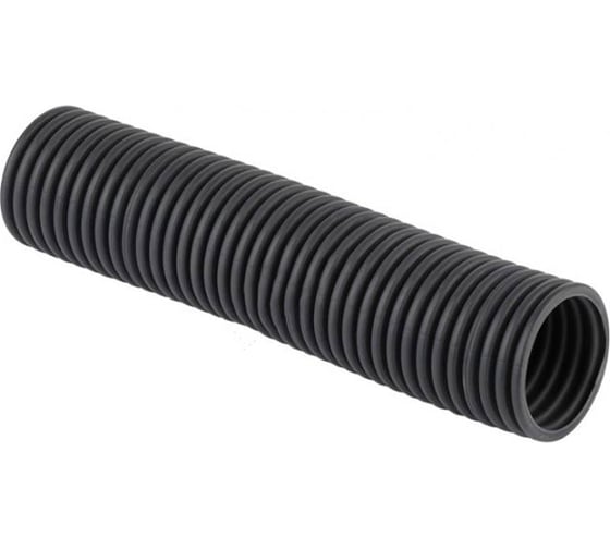 Изображение товара Гофрированная труба Рувинил легкая d63мм с протяжкой безгалоген. трудногорючая (FRHF) черн. (уп.15м) 66301