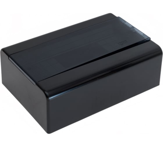 Изображение товара Щиток открытой проводки Рувинил Тусо на 12 модулей с дверцей 280x190x93 мм черный 68012Ч