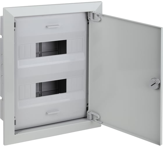 Изображение товара Щиток скрытой проводки Рувинил Тусо на 24 модуля с металличической дверцей 430x325x103 мм серый 68124МС