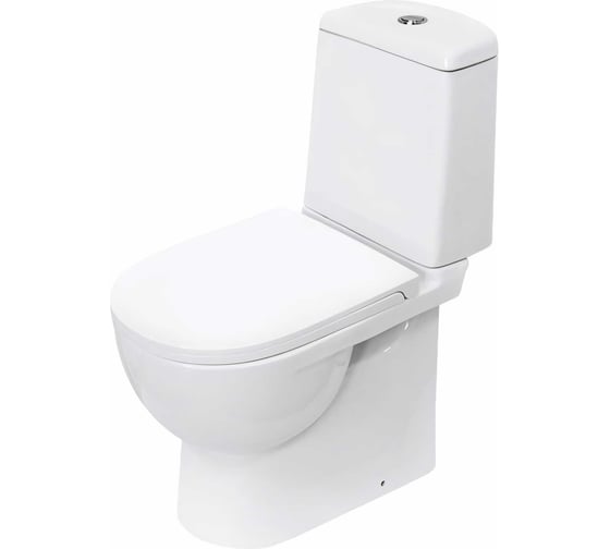 Изображение товара Унитаз-компакт SANITA LUXE Exclusive белый S1 с двухреж арматурой А 77.57.114.3, сиденьем ID 01 003 Next, бел. 00000125199