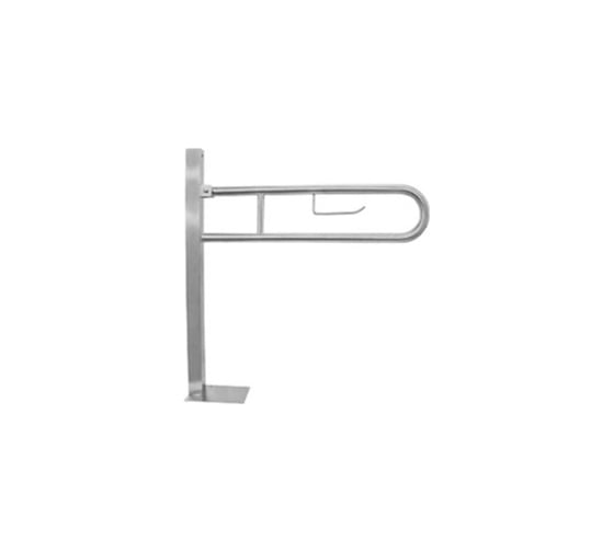 Изображение товара Полукруглый поручень для людей с ограниченными возможностями NOFER с креплением к полу, матовый 15064.S