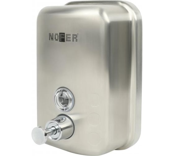 Изображение товара Вертикальный компактный дозатор для мыла NOFER из нержавеющей стали, матовый 03001.06.S