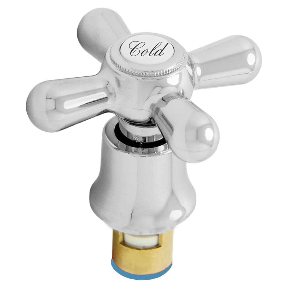 Изображение товара Комплект кран-букса и маховика ROEGEN P с юбкой COLD RZ-DP-10 для бытовых смесителей