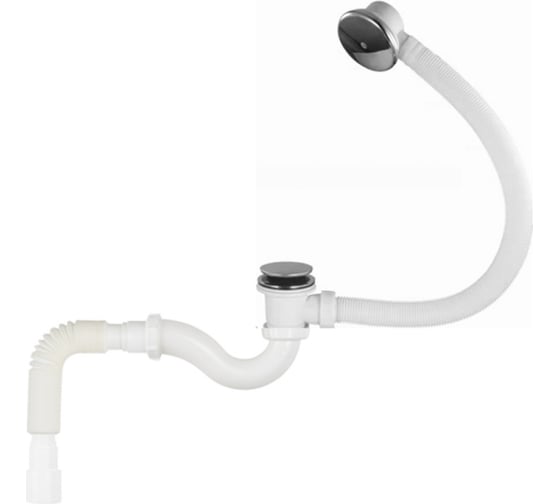 Изображение товара Сифон для ванны Aquant 1 1/2x40 клик-клак перелив автомат широкий грибок хром гт 40x40/50 V522-18-MR