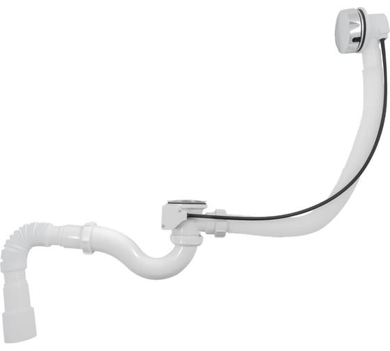 Изображение товара Сифон для ванны Aquant 1 1/2"х40 с выпуском и переливом, 40x40/50 полуавтомат V322-18-MR