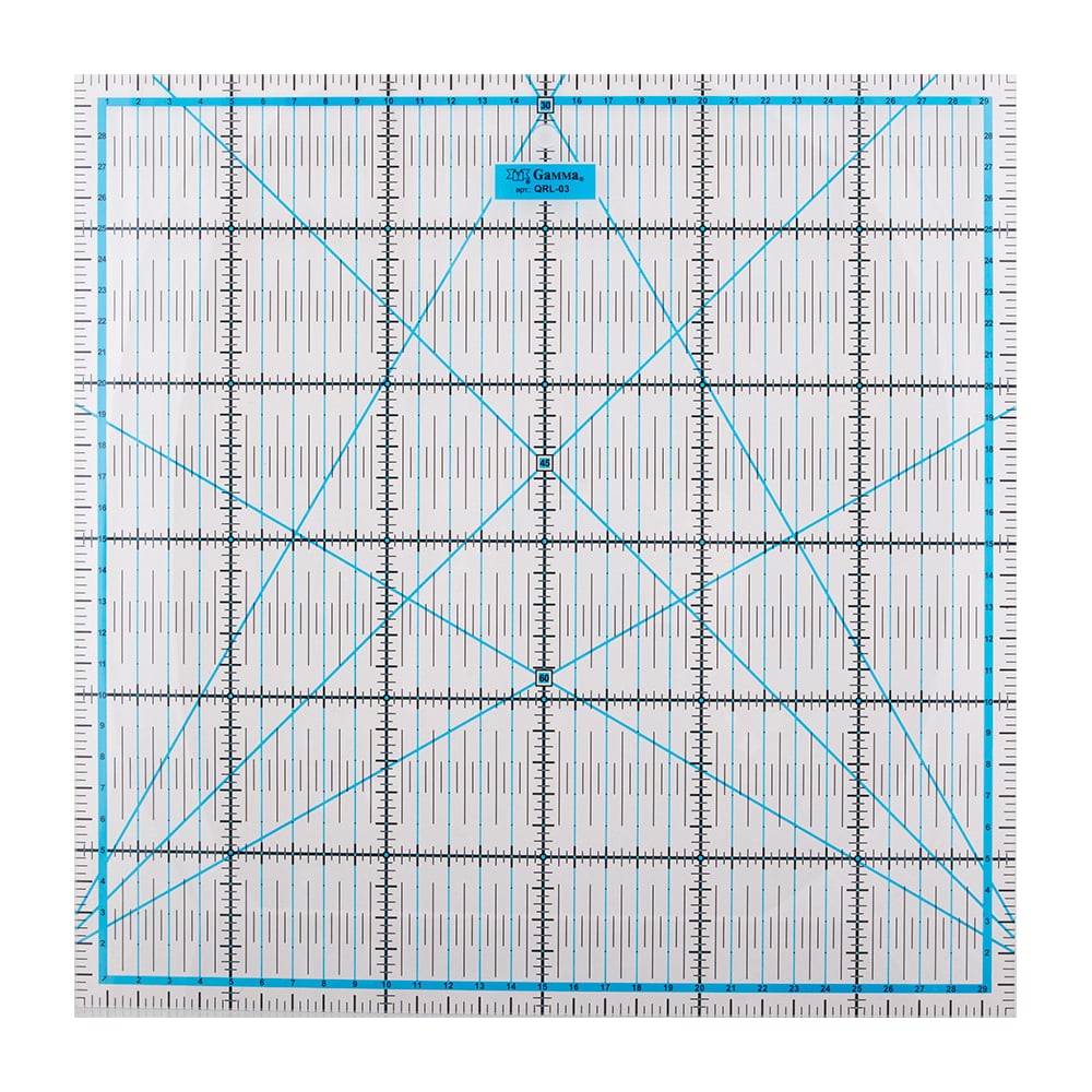 Изображение товара Линейка для пэчворка Gamma QRL-03 30х30 см, пластик 389498