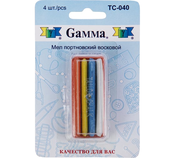 Изображение товара Мел портновский Gamma восковой, 4 шт., ассорти TC-040 116765