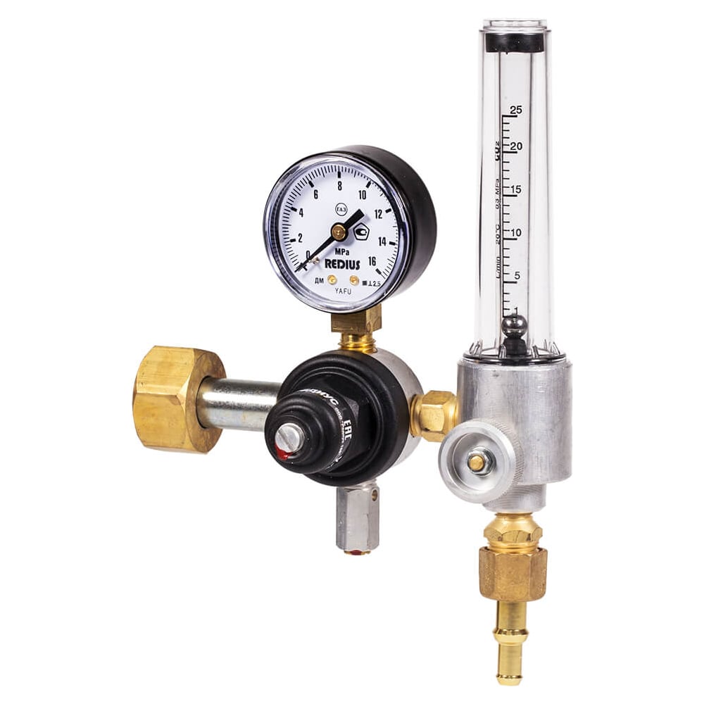 Изображение товара Регулятор углекислотный У-30-КР1-м-Р1 с манометром и ротаметром REDIUS