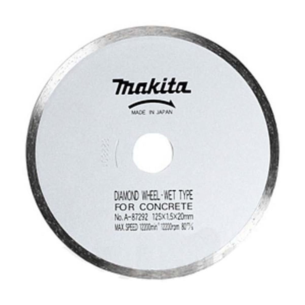 Алмазный диск для мокрого реза Makita алмазный диск сплошной по бетону кирпичу makita a 87292 125x20x1 5x4 мм мокрый рез