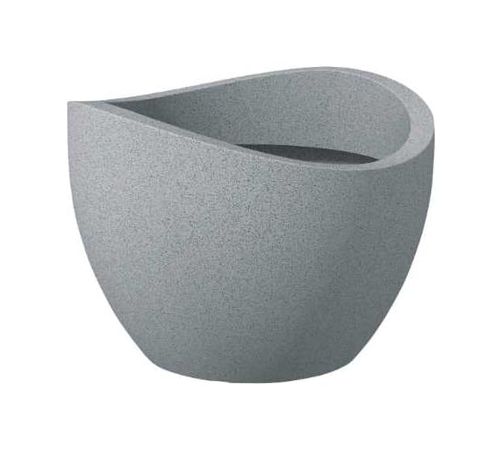 Изображение товара Пластиковое кашпо Scheurich 250 Wave Globe Stony Grey диаметр 60 см, ширина 60 см, высота 45 см, 68 л серый камень 061339