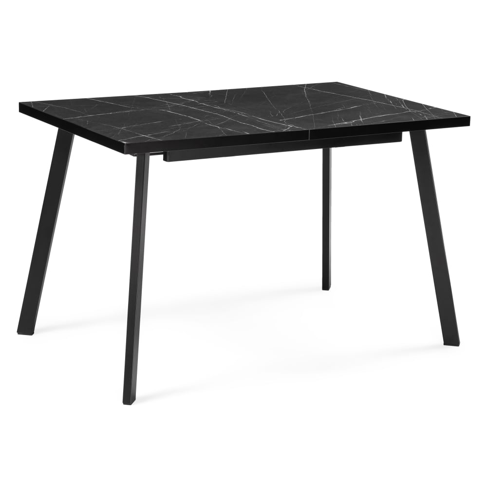 Изображение товара Стол раздвижной Woodville цефей 120х75 см черный мрамор / черный матовый