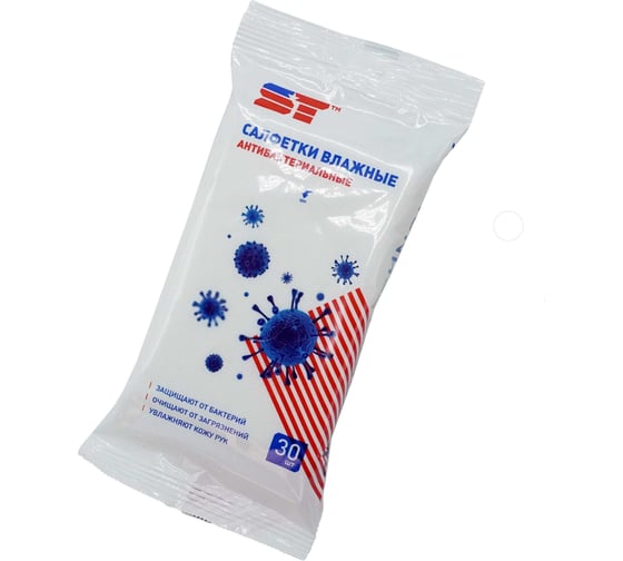 Изображение товара Влажные антибактериальные салфетки ST 30 шт. 360868a