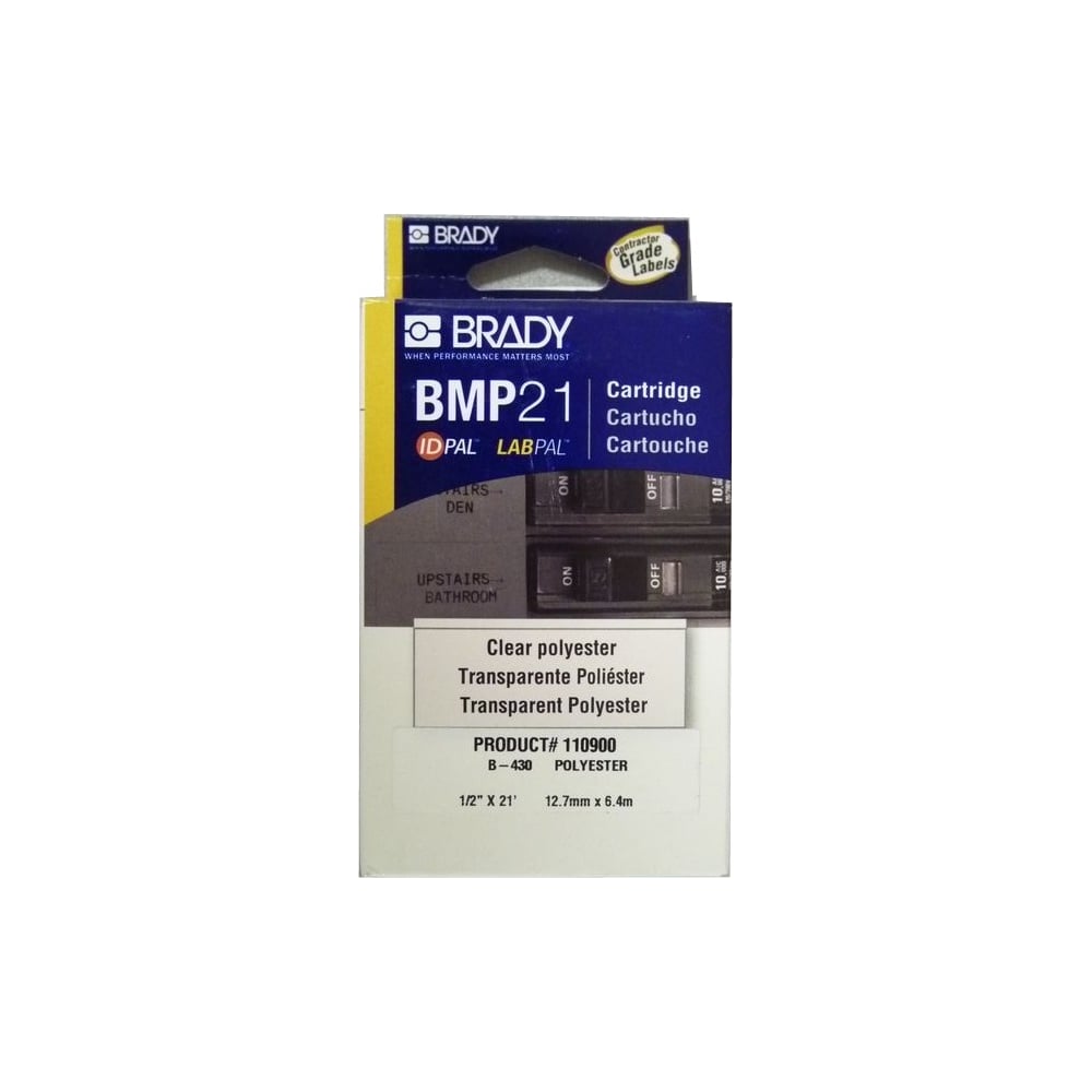 Изображение товара Лента для принтера BMP21-PLUS BRADY M21-500-430 6.4 мм черный на прозрачном