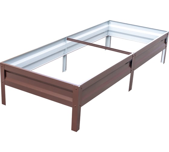 Изображение товара Оцинкованная грядка с полимерным покрытием ООО «ТД «КАСКАД» 1x2 м, высота 0.2 м, коричневая ГР2К