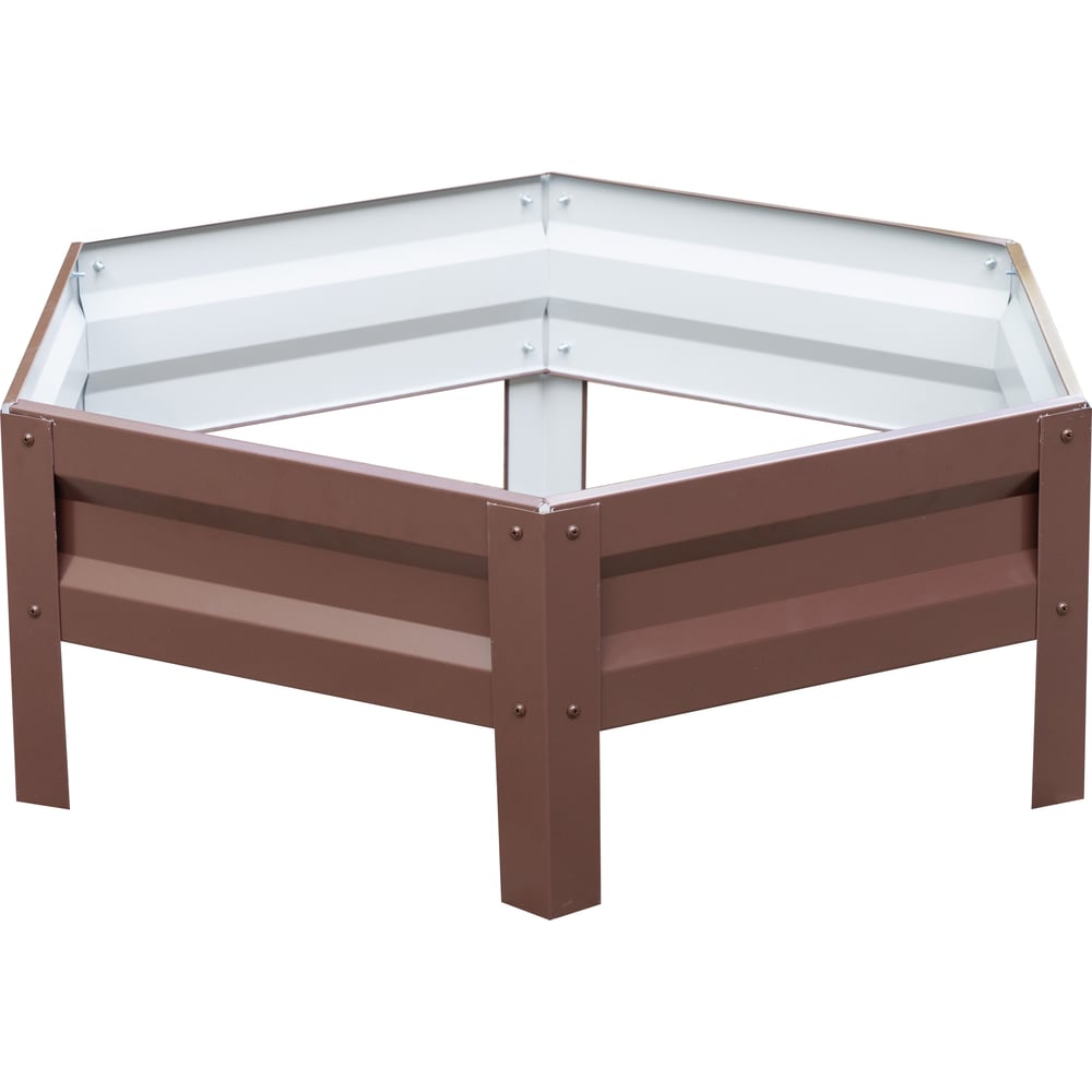 Изображение товара Оцинкованная коричневая клумба с полимерным покрытием 1 м, К100К