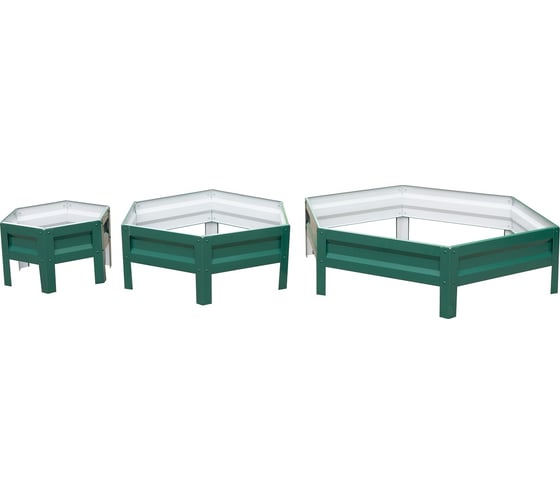 Изображение товара Оцинкованная трехъярусная клумба-горка с полимерным покрытием ООО «ТД «КАСКАД» зеленая КТГЗ