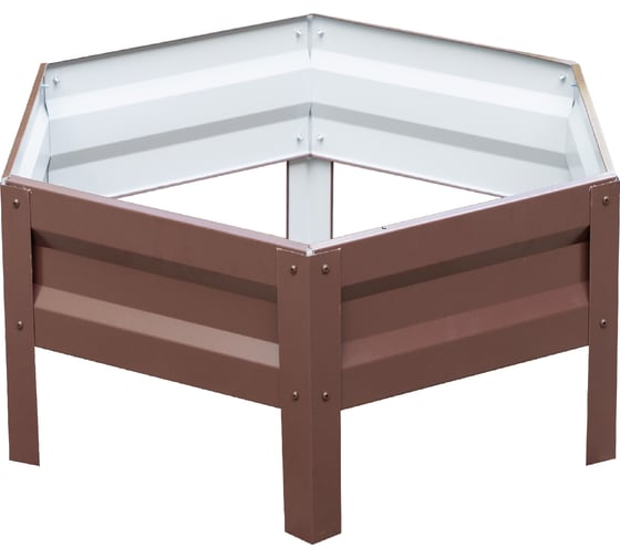 Изображение товара Оцинкованная клумба с полимерным покрытием ООО «ТД «КАСКАД» диаметр 0.6 м, коричневая К060К