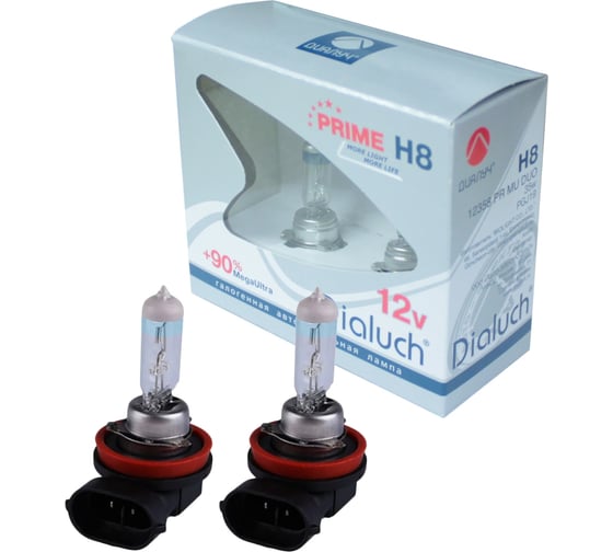 Изображение товара Лампы Диалуч h8 12v 35w +90 pgj19-1 prime лч408pr-2mu 12358-PR-MU-DUO
