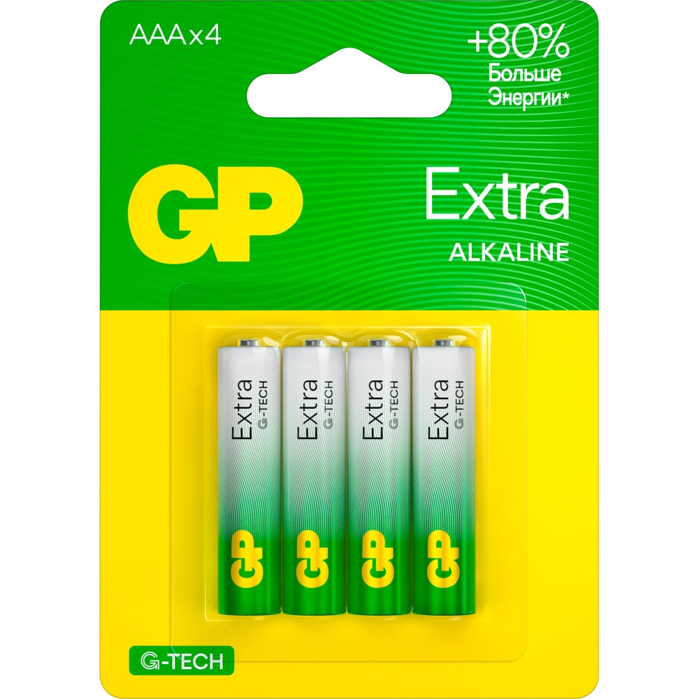 Алкалиновые батарейки GP Extra Alkaline 24AX-2CR4 Extra 40/320