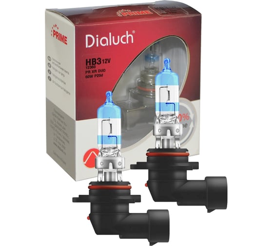 Изображение товара Лампы Диалуч hb3 12v 60w +130 p20d extreme ray prime лч423pr-2xr 12360-PR-XR-DUO