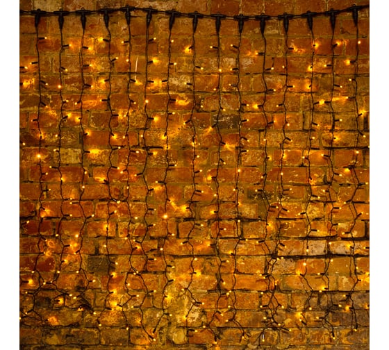 Изображение товара Гирлянда Neon-Night Занавес 2x1,5м, 360 LED жёлтые, черный ПВХ, IP65, блок в комплекте 235-121