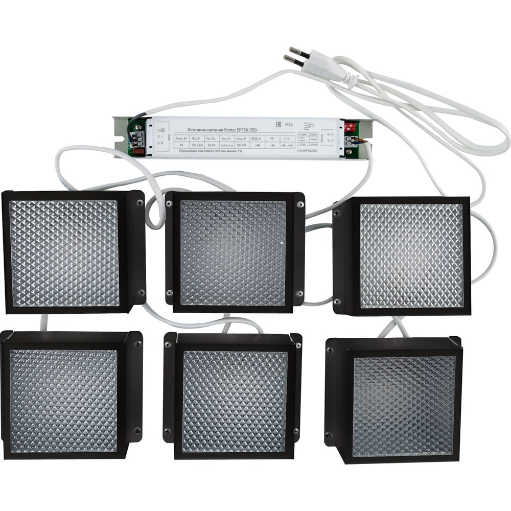 Изображение товара Встраиваемые светодиодные потолочные светильники Uniel комплект 6 шт ulp-1010 42w 4000k IP40 черный