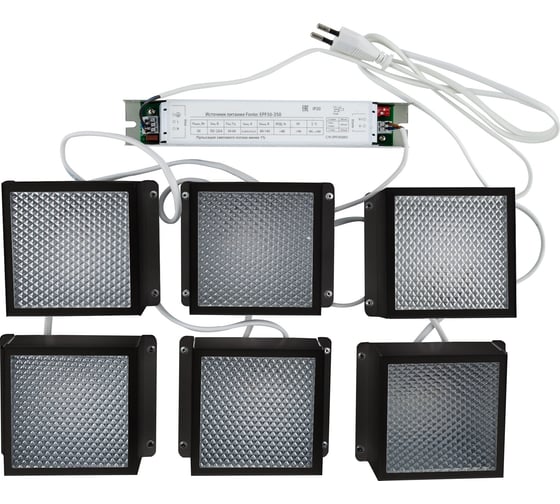 Изображение товара Встраиваемые светодиодные потолочные светильники Uniel комплект из 6 штук ulp-1010 42w/4000к ip40 grilyato black kit06 UL-00008958