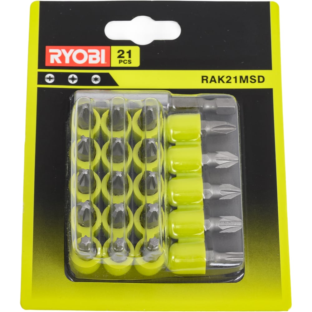 Изображение товара Набор бит Ryobi RAK21MSD 5132003304 - 21 бит с различными типами наконечников