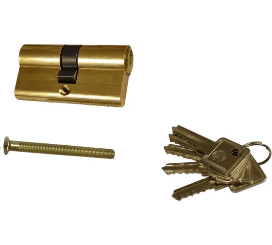 Изображение товара Цилиндровый механизм Левша двухсторонний, 60 мм, латунь, винт 60 мм У4-9654