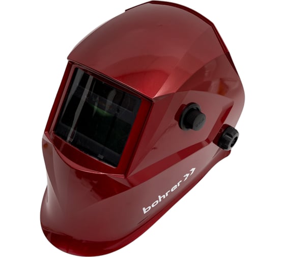 Изображение товара Маска сварщика Хамелеон АСФ 605, затемнение 9-13DIN, режим шлифовки, TRUE COLOR, Li-on батарея, красная, время сраб-ния 0.03 мс Bohrer 51ST605R