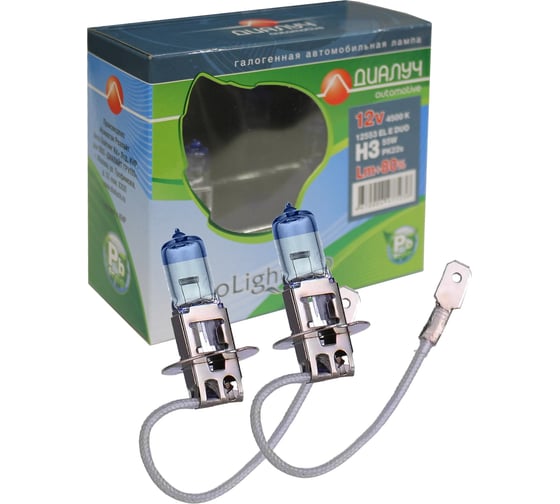 Изображение товара Лампы Диалуч h3 12v 55w +80 4500к белый свет лч127ele-2 12553-ELE-DUO