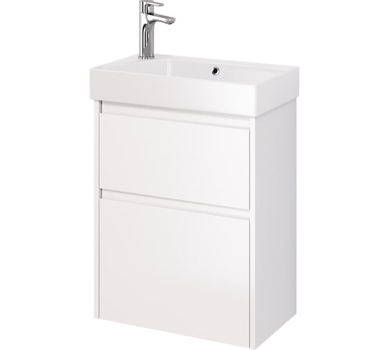 Изображение товара Тумба Dreja SLIM 55 см, подвесная/напольная, 2 ящика, белый глянец 99.0400