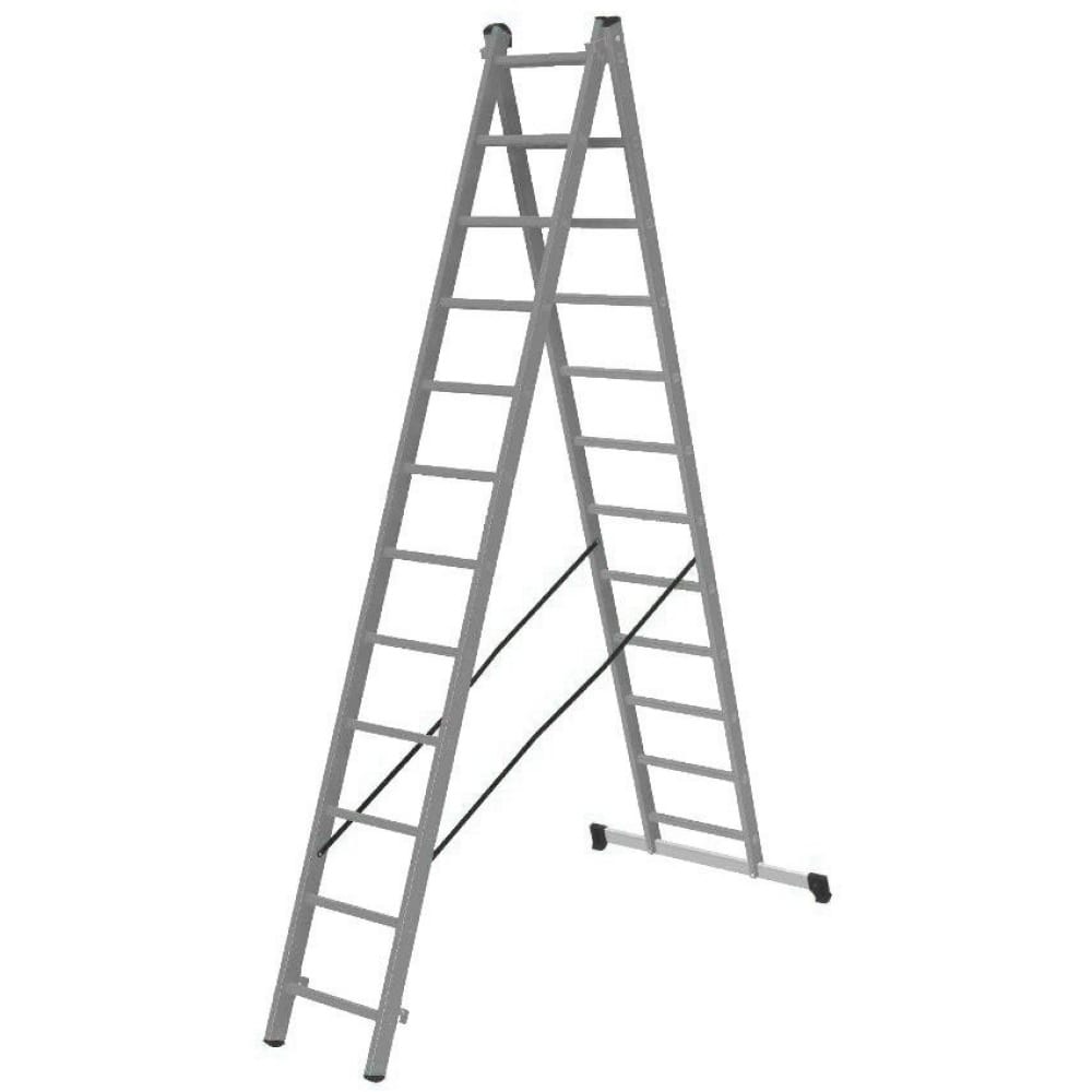 Двухсекционная лестница Gigant телескопическая алюминиевая двухсекционная лестница стремянка forsage