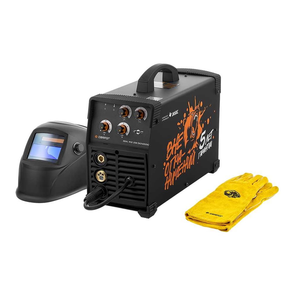 Изображение товара Сварочный инвертор Сварог MIG 200 REAL N24002N Black с маской и крагами