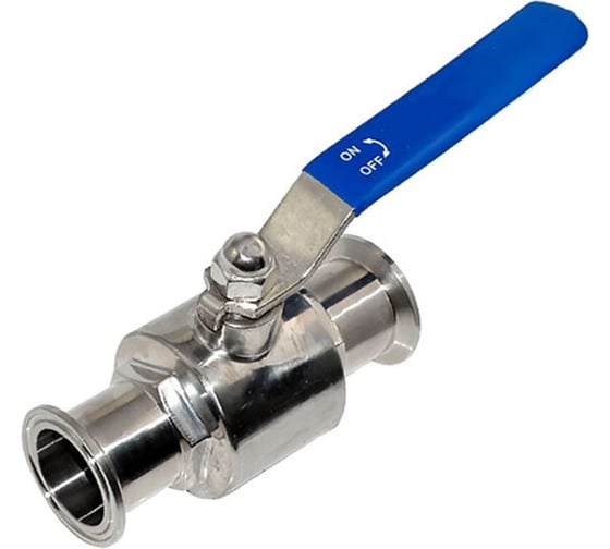 Изображение товара Пищевой полнопроходной шаровый кран TITAN LOCK типа "clamp-clamp" DN65 нержавеющая сталь 304 TL65SBV-CL