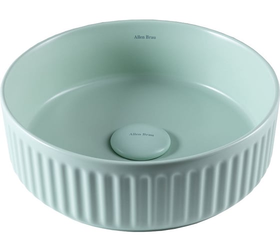 Изображение товара Раковина ALLEN BRAU FANTASY Line керамическая накладная без перелива Ø360 мм мятный 4.11032.MT 00315910