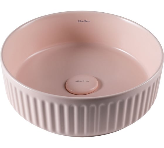 Изображение товара Раковина ALLEN BRAU FANTASY Line керамическая накладная без перелива Ø360 мм розовый 4.11032.SM 00315909