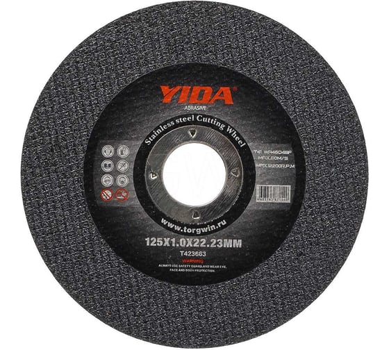 Изображение товара Круг отрезной абразивный по металлу 125x1х22.2 мм YIDA TORGWIN T423663