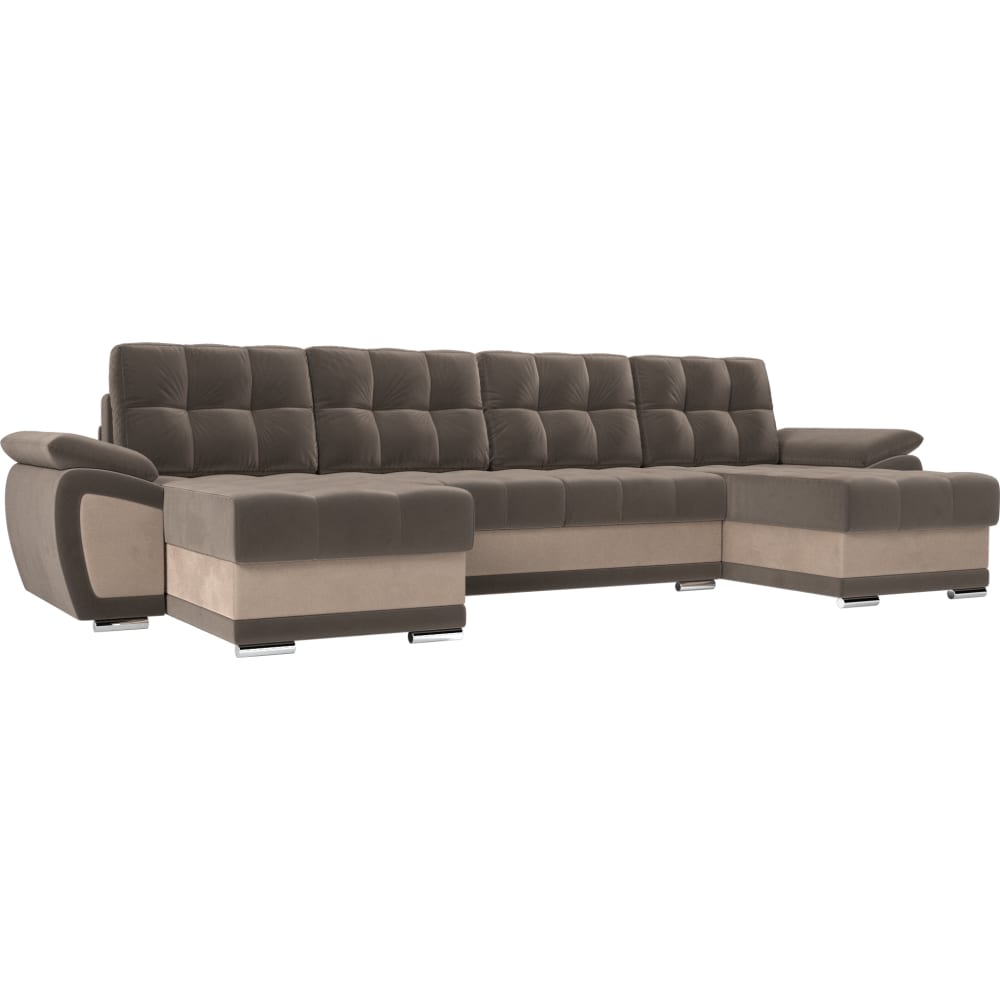 П-образный диван Лига диванов прямой диван лига диванов куба лонг велюр коричневый