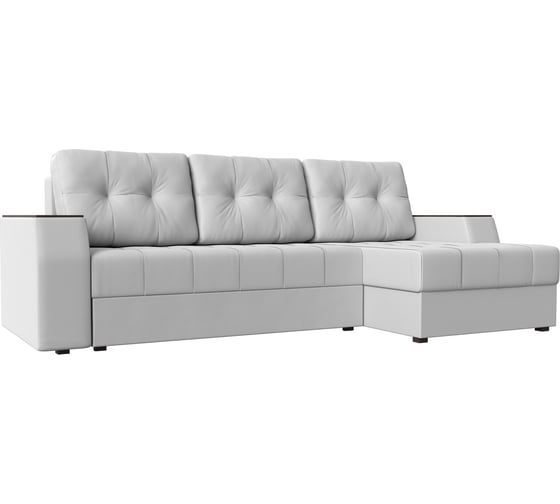 Изображение товара Угловой диван Лига диванов Эмир БС правый полностью экокожа белая 28403