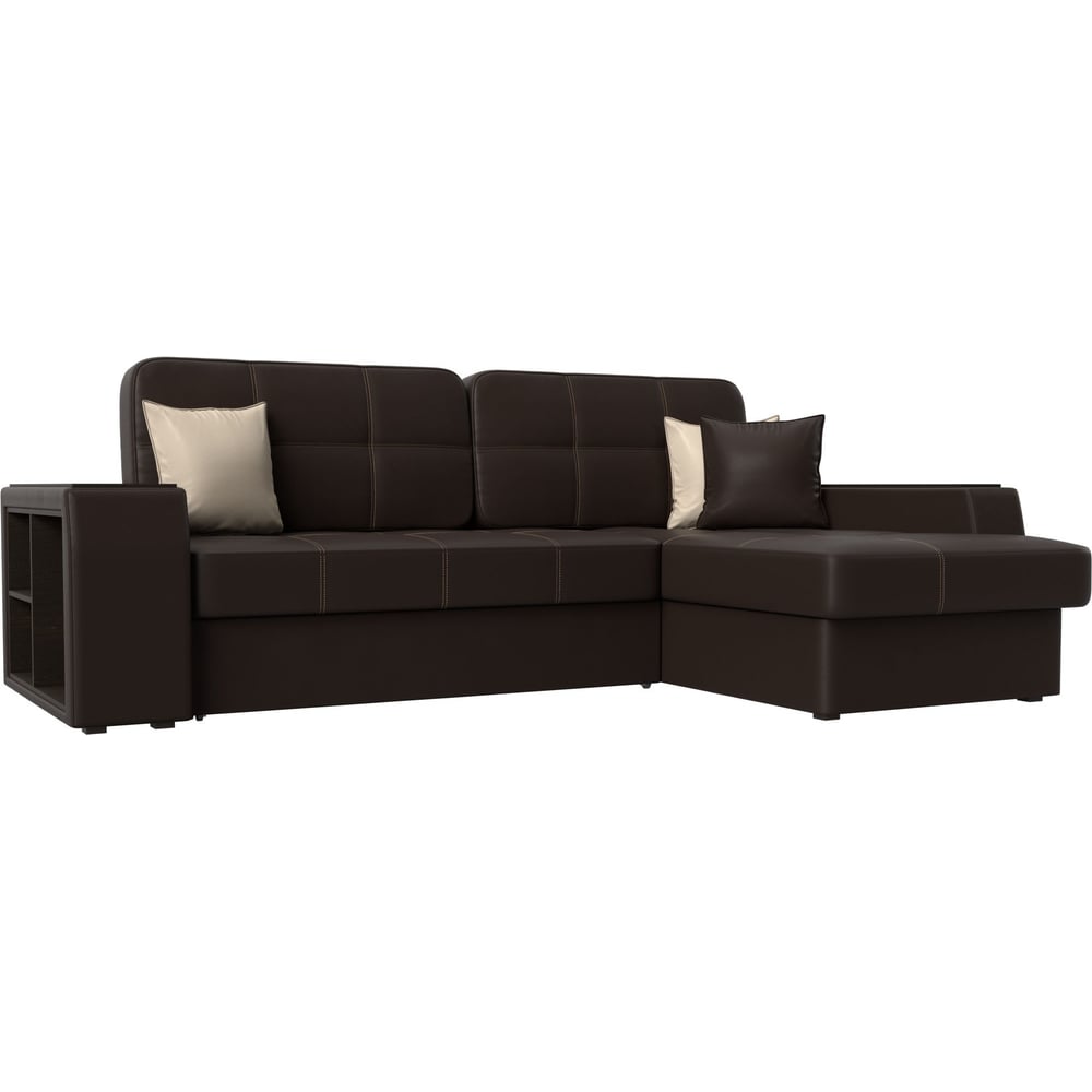 Изображение товара Угловой диван Лига диванов Брюссель правый экокожа коричневый современный