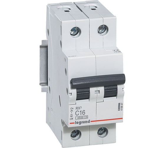 Изображение товара Авт.выключатель Legrand RX3  4,5кА 10А 2П C 419695