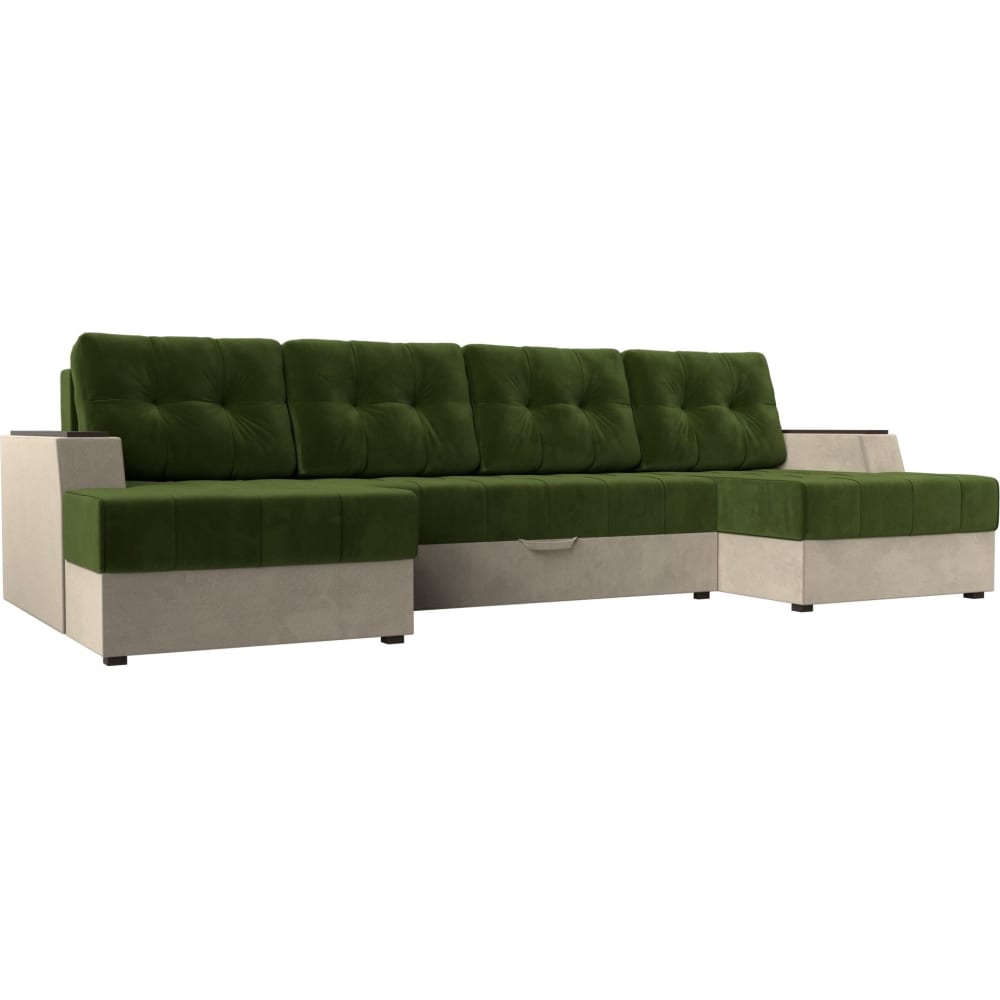 П-образный диван Лига диванов диван трансформер лига диванов сплит велюр зеленый