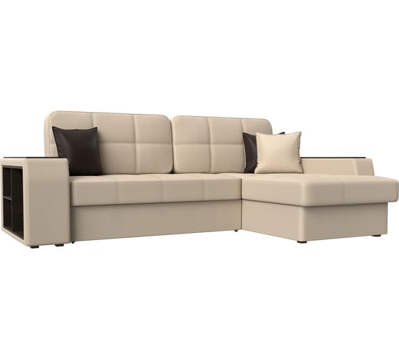 Изображение товара Угловой диван Лига диванов Брюссель правый полностью экокожа бежевая 29394