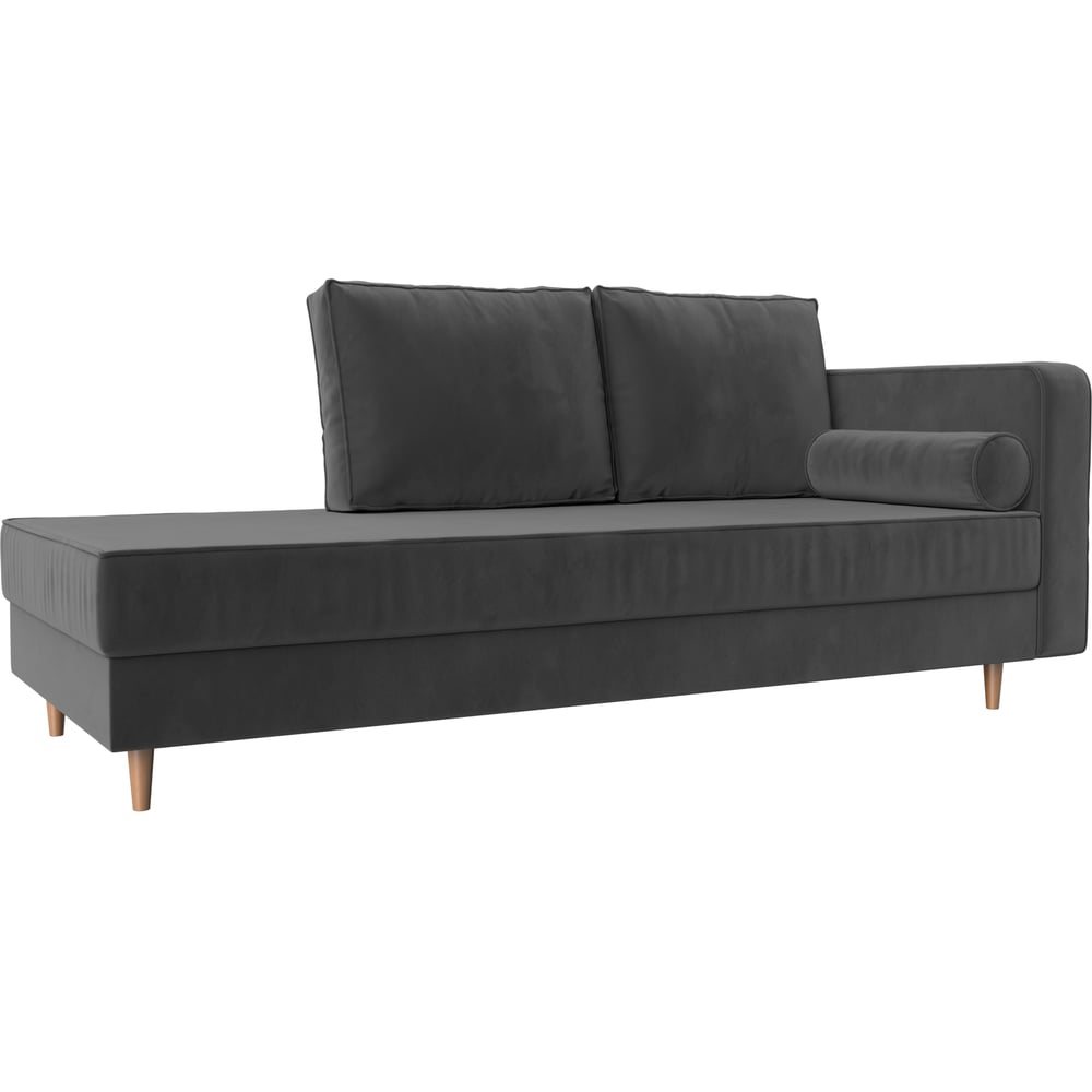 Изображение товара Кушетка Лига диванов Прайм правый полностью велюр серый 100877